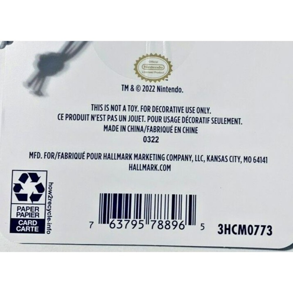 Super Mario Christmas Ornament Nintendo Hallmark 2022 2.75” Flat Metal Enamel - Picture 7 of 8